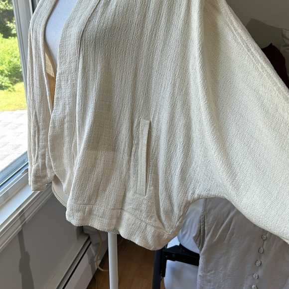 Madewell Linen-Blend Cropped Robe Jacket Small - Picture 4 of 9